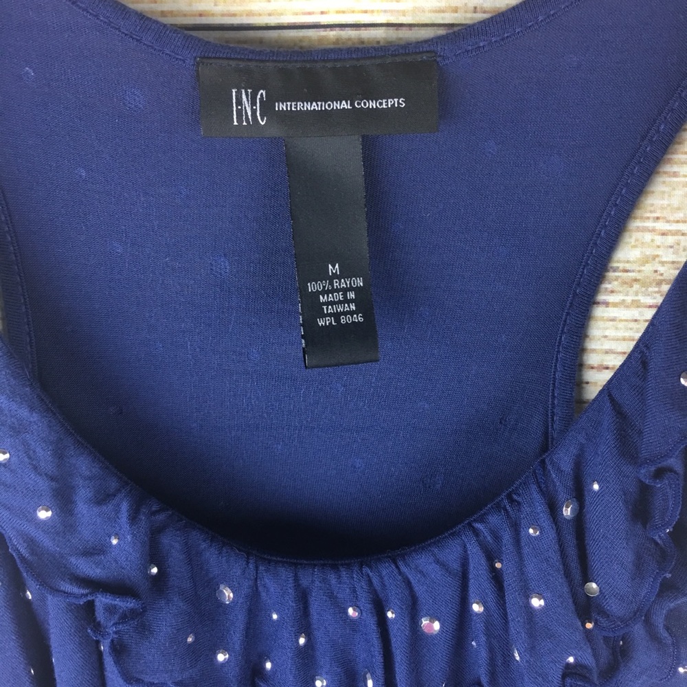 I-N-C Navy Blue Casual Tank Dress S: Med - Picture 7 of 8